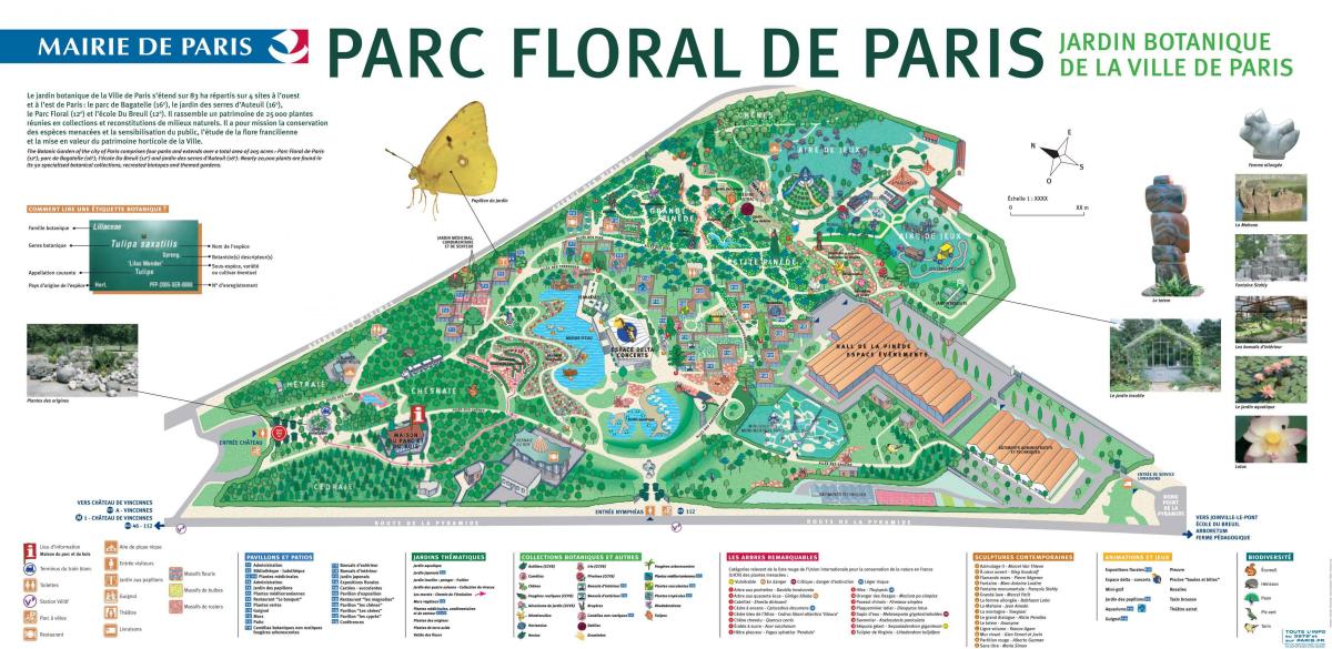 মানচিত্র এর Parc পুষ্পশোভিত de Paris