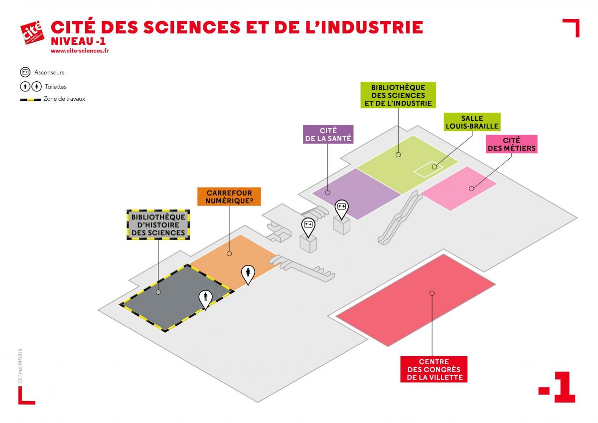 মানচিত্র Cité des Sciences et de l থেকে শিল্প ও লেভেল -1