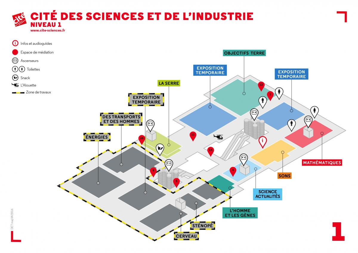 মানচিত্র Cité des Sciences et de l থেকে শিল্প ও লেভেল 1