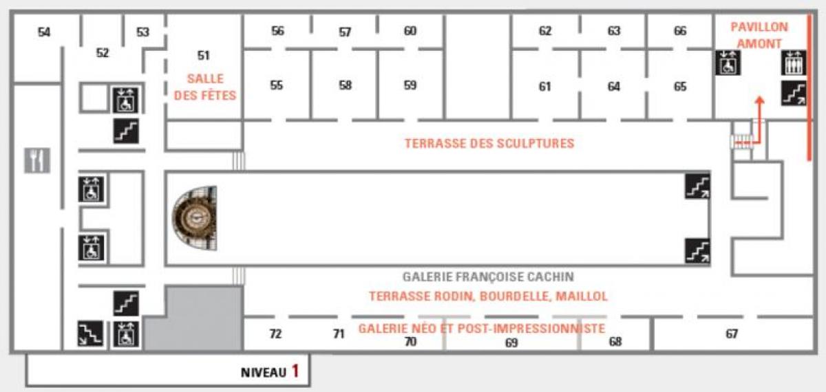 মানচিত্র Musée d'Orsay স্তর 2