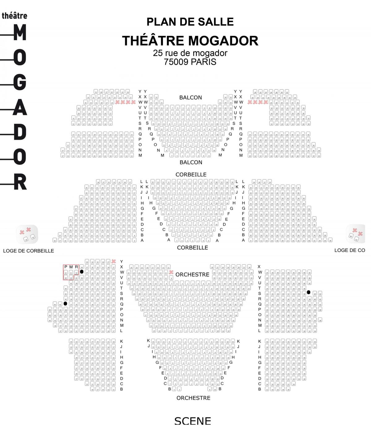 মানচিত্র Théâtre Mogador