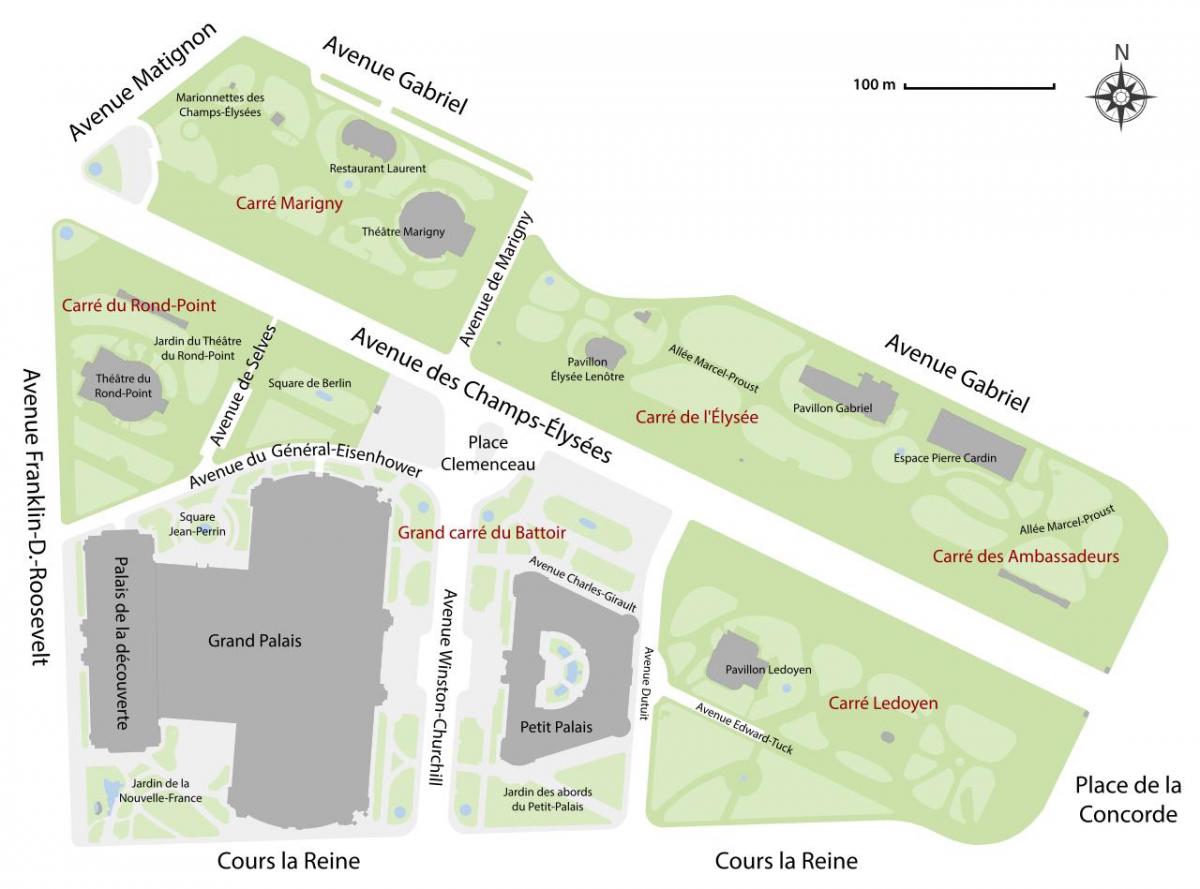 মানচিত্র Jardin des Champs-Élysées
