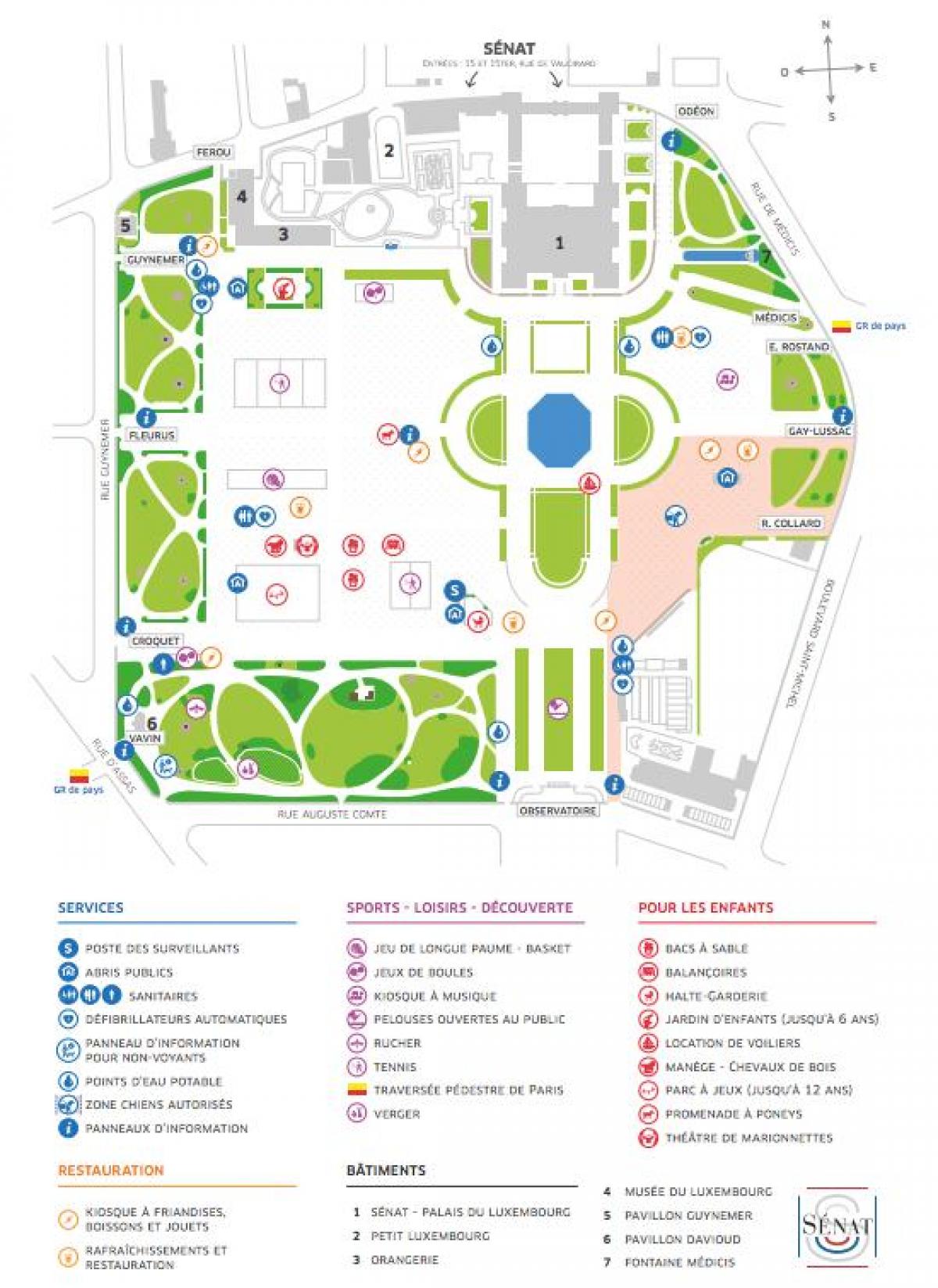 মানচিত্র Jardin du Luxembourg
