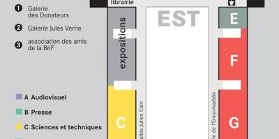 মানচিত্র Bibliothèque nationale de France - তল 1
